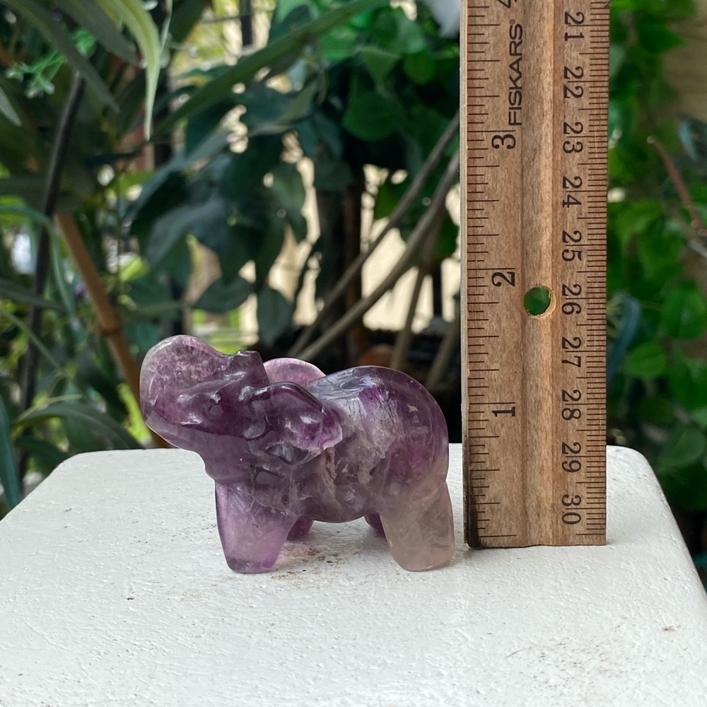 Purple Crystal Fluorite Elephant - Picture 14 of 16
